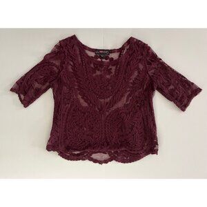 Purple Lace Short Sleeve Shirt